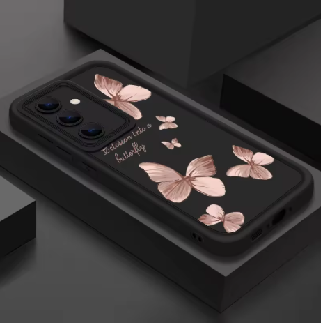 Gouden Vlinder Zachte TPU Case Voor Samsung Galaxy S22