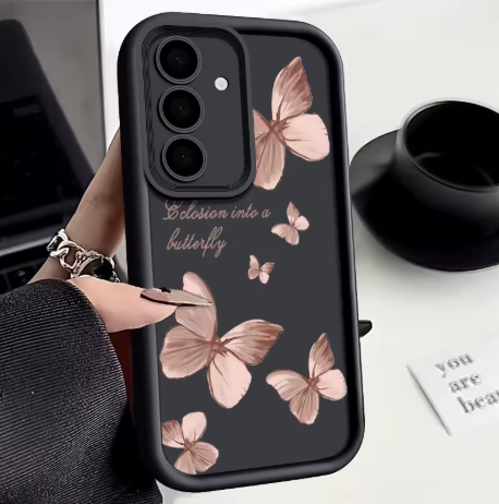 Gouden Vlinder Zachte TPU Case Voor Samsung Galaxy S22
