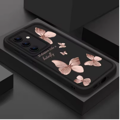 Gouden Vlinder Zachte TPU Case Voor Samsung Galaxy S22